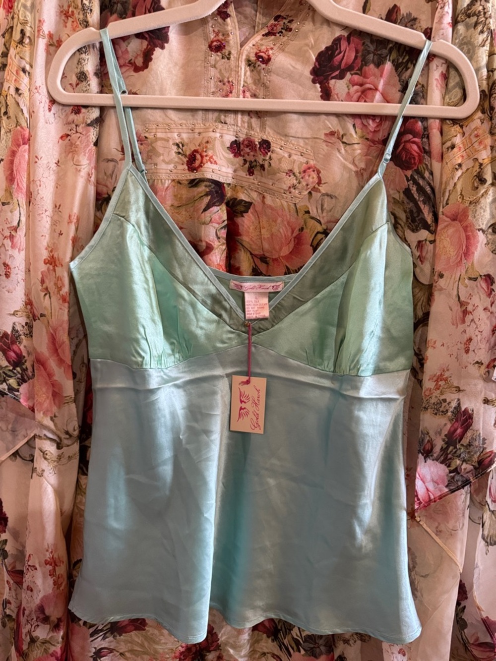 Gold Hawk Washable Silk Cami, In Tiffany, NWT, $200MSRP